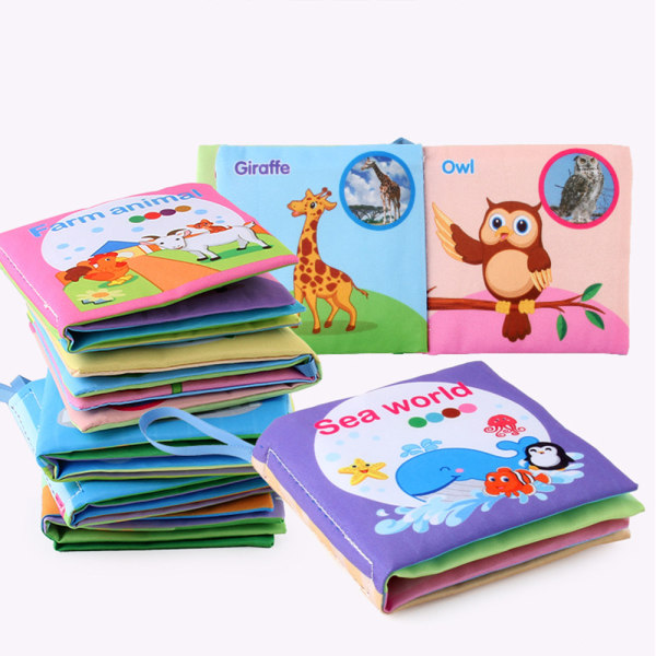 Baby tyg böcker Rivresistent kognitiv bok tidig utbildning Leksaker för toddler dress