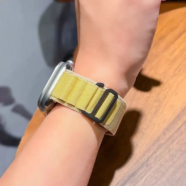Alpine för Apple Watch 10 42/46mm Armband 44mm 40mm 45mm 41mm 38mm Correa Nylonarmband iWatch Series 7 6 3 5 Se 8 9 Ultra2 49mm Navy Blue Ultra 1 2 49mm