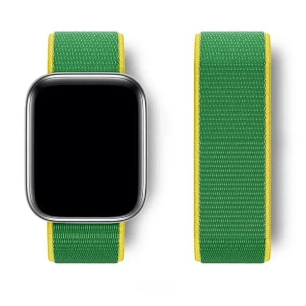 Nylon Loop Armband för Apple Watch Armband 44mm 40mm 45mm Ultra2 49mm 41mm Sportarmband iwatch Tillbehör Serie 9 8 se 7 6 5 4 3 81 Brazil 38mm-40mm-41mm