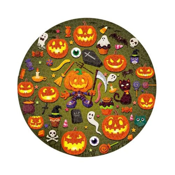 Halloween tema papper pussel rund pumpa mönster sticksåg pedagogisk dekompression pumpkin