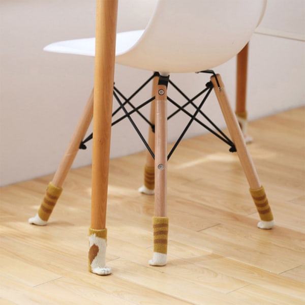 16 st stolstrumpor Fancy bordsbensdynor med söta katttassar mönster Återanvändbara möbler gray 16pcs