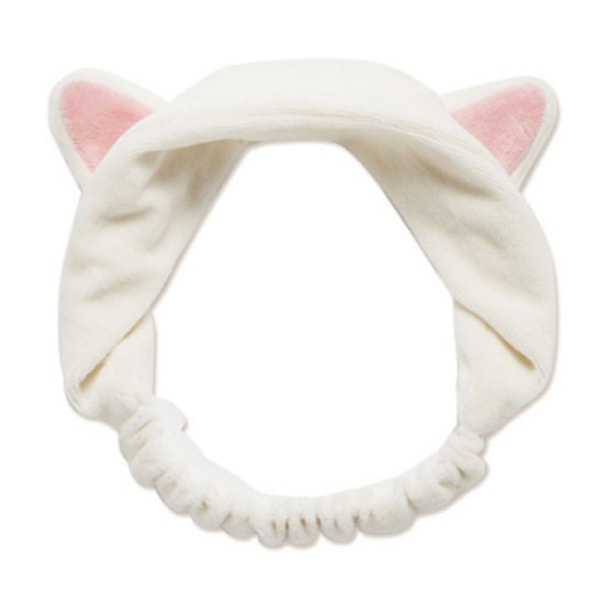 Kvinnor Elastiskt sammet Pannband Bedårande Katter Öron Hårband Makeup Kosmetisk Verktyg default