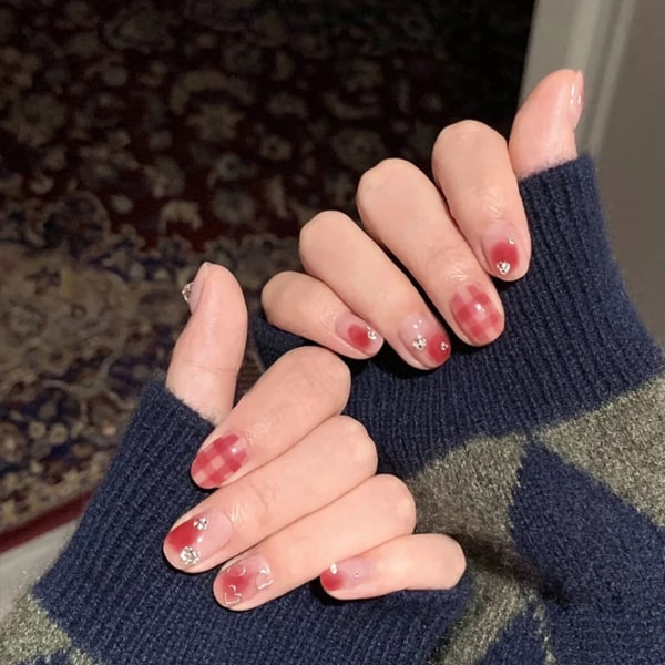 Pink Blush konstgjorda naglar Charmiga bekväma att bära manikyr naglar för fingernagel DIY hemma jelly glue model