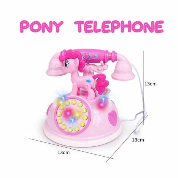 Låtsas lekset My Little Pony Gammal stil telefon med kabelljus a låter siffror default