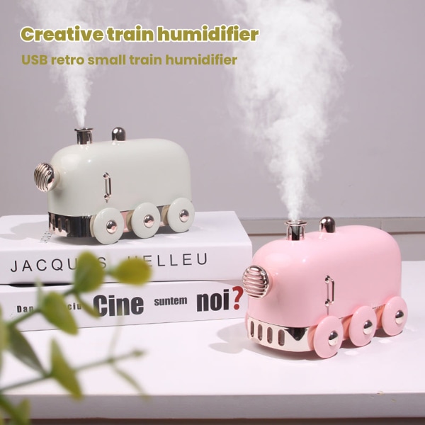 Mini Trains Luftfuktare Multipurpose USB Air-Diffuser med nattljus för barnrummet pink