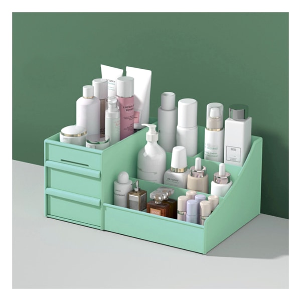 Låda-Typ Kommod Organizer Multifunktions skrivbord kosmetiska förvaringsbox Badrum matcha green