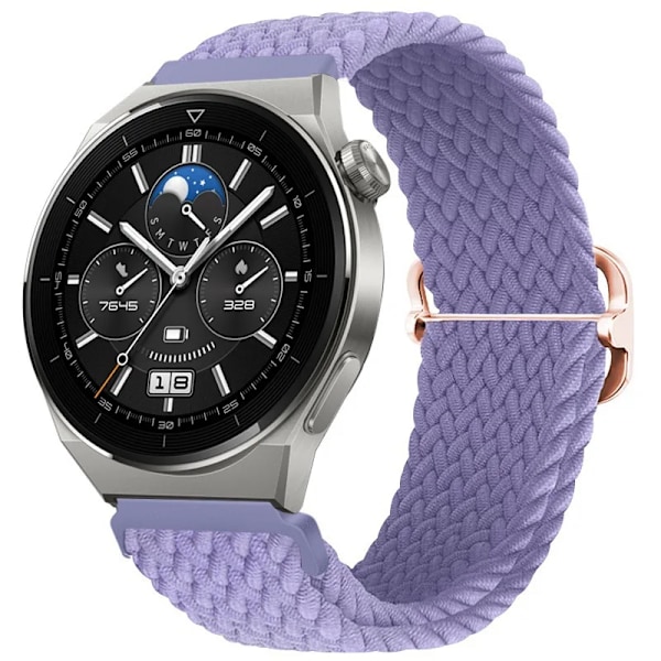 22mm 20mm Nylon Loop Armband för Huawei Watch 3/4/GT GT2 GT3 Pro 46mm 42mm Elastiskt Flätat Armband för Samsung Galaxy Watch Armband Lavender purple Huawei GT3 Pro 46mm