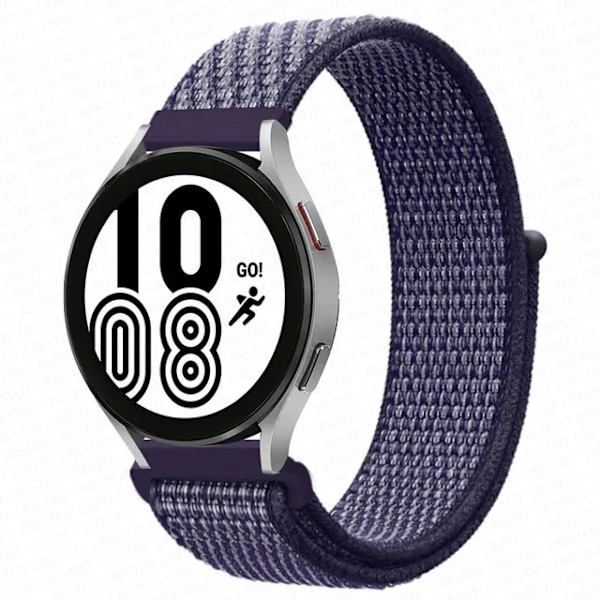 Nylon Loop Band för Samsung Galaxy Watch 6 4 7 classic/5 Pro/active 2/Gear S3 20mm/22mm Armband Huawei watch GT 2e 3 pro rem Purple Pulse 67 22mm