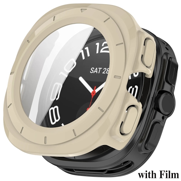PC-skal för Samsung Galaxy Watch 7 Ultra 47mm Härdat Glas Anti-repa Skärmskydd Stötfångare Skyddande Fodral Tillbehör Style-2 Be Watch 7 Ultra 47mm