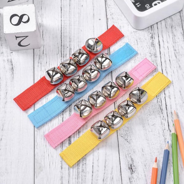 10st Wrist Band Jingle Bells Musical Rhythm Leksaker Musikinstrument för skolan 12pcs a