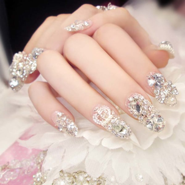 3D Clear Crystal Shinning Designs Nail Rhinestones Blandade Silver Nail Rhinestones as show