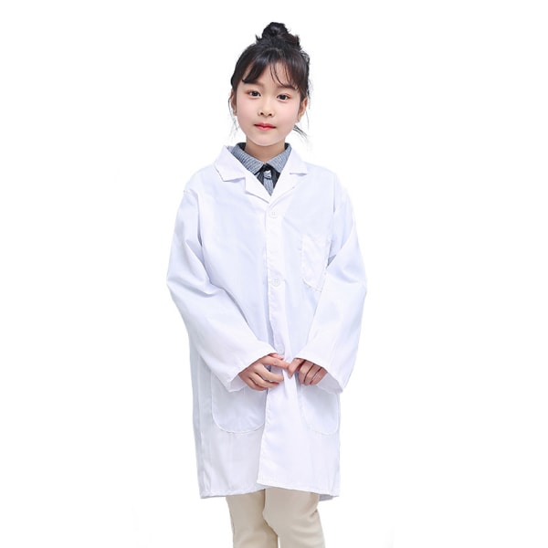 1 st Barnsköterska Doktor Vit Labbrock Uniform Top Performance Costume Medical m thin