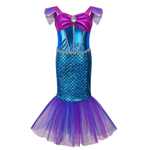 Girls Christmas Mermaid Halloween Populär barnklänning Mermaid Princess Dress Balklänning mermaid p01 130cm