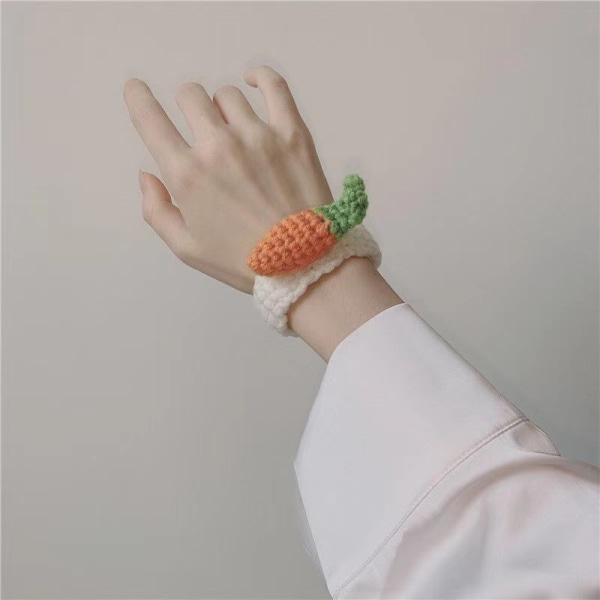 Plysch vävt tjockt armband tecknat djurväxtformad handgjord högtöjbar parning carrot