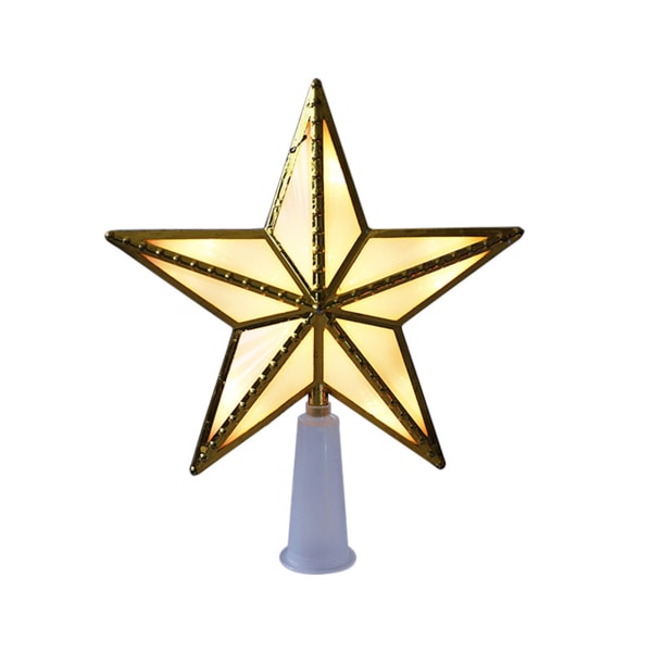 3D lysande femuddig stjärna LED Transparent femuddig stjärna gold