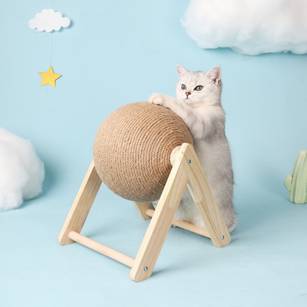 Cat Scratcher Toy Rädda dina möbler Slitstark Sisal Board Skrapande Roterbar Ball för Cat Kitten Ny v type l