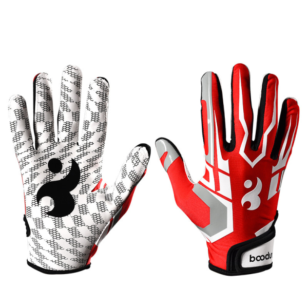 Baseballhandskar Halkfri silikon slitstark andas justerbar handledsrem red l