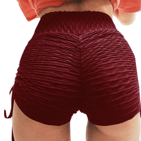 Kvinnor Butt Lift Short Yoga Byxor Anti-Cellulite Leggings Mjuka Mid-midja Fitness Shorts white m