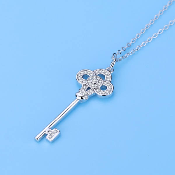 Tiffany Sterling Silver 925 nyckel hänge Crown kronblad halsband 1
