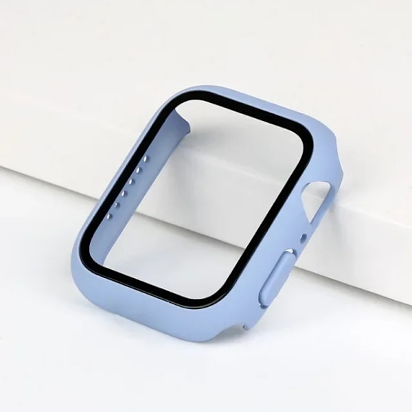 Starlight Skärmskydd för Apple Watch Fodral 44mm 45mm 41 40mm iWatch 6 SE 5 3 42mm 38mm Härdat Glas+Skydd 7 8 Ultra 49MM Light purple 40mm Series 456 SE