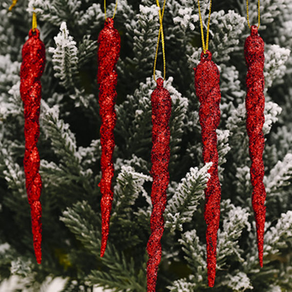 Julgran istapphänge Lätt Lätt att bära Hänge Klassisk dekoration för jul red