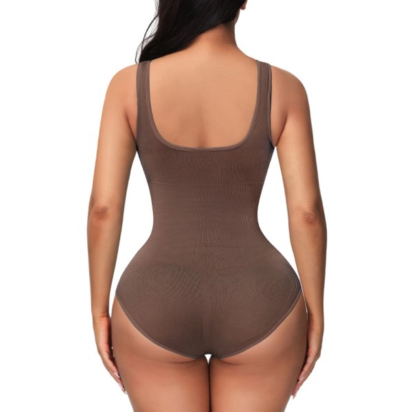 Kvinnors sömlösa Body Shapewear Hög elastisk Bodysuit Underkläder Slim Shaper s dark coffee
