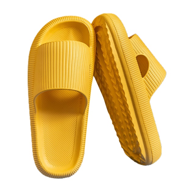Ultramjuka tofflor för kvinnor EVA Slide On Sandaler med öppen tå Halkfria duschskor för hus inomhus badrum sovrum yellow 36-37