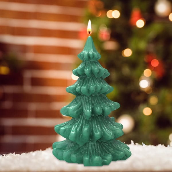 Gör-det - själv-ljusframställningsform Lätt att rengöra Inte klistra i form av julgranar Verktyg för kex Choklad-iskubbricka gör-det- diy mold 1