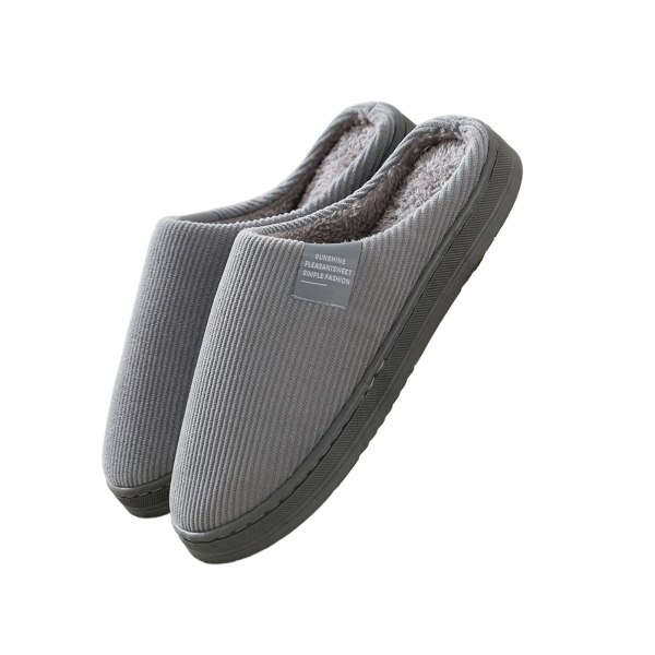 Unisex bomullstofflor Varm Tjock Halkfri Tjockbottnad Par Hemmaskor gray 44-45