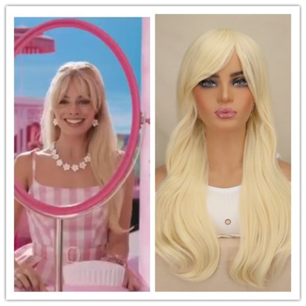Barbie Cos Peruk Barbie Light Gold Cosplay Peruk Micro lockigt hår Långt hår Barbie Peruk male lead gold short hair style