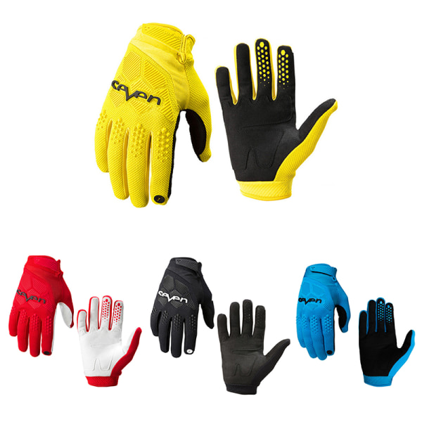 Dirt Bike Handskar Full Finger Anti-Slip Handskydd för Racing Mountain Bike yellow 2xl