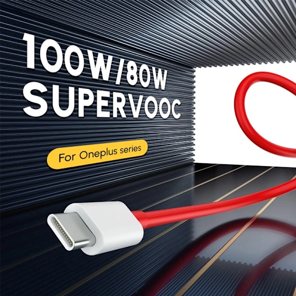 2 st Oneplus Laddningskabel 100W 80W 65W Warp Supervooc Oneplus 13R 13 12 11 Nord 4 CE4 Lite Usb Typ C Kabel Original Datakabel usb c to c cable 0.35m