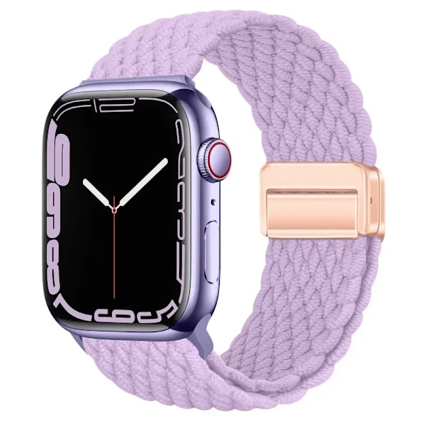 Nylonflätad Loop Rem för Apple Watch 10 9 8 7 45mm 41mm 42mm 46mm Ultra 2 49mm Magnetarmband iWatch 6 5 4 3 SE Armband Wave purple S10-46mm 42 44 45 49