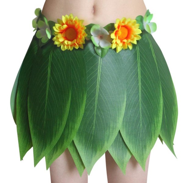 Kjol med konstgjorda löv Hawaii Grass Hula-kjol Summer Beach Party-kostym för barn a adult