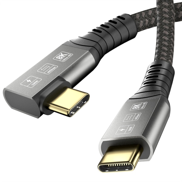 USB C till USB C-kabel 100W Snabbladdning Typ C Laddarsladd 8K Transmission default