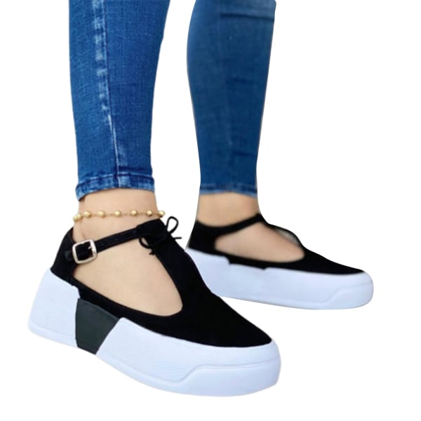 Damsandaler Casual Summer Beach Shoes Spänne Design Lättvikts för kvinnor black 40