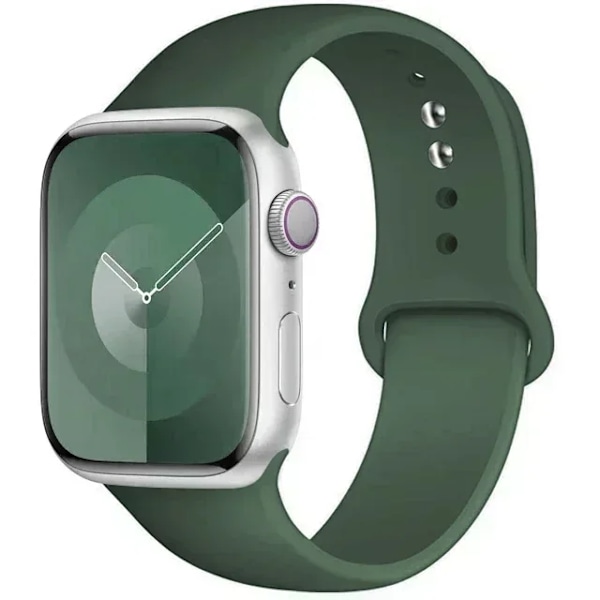 Original Silikonarmband för Apple Watch Band 44mm 38-40 42-46 41-45 46MM 49 mm Armband iwatch Serie 10 9 7 4 5 6 8 SE Ultra 2 3 93 new olives S10-42MM 38 40 41 L