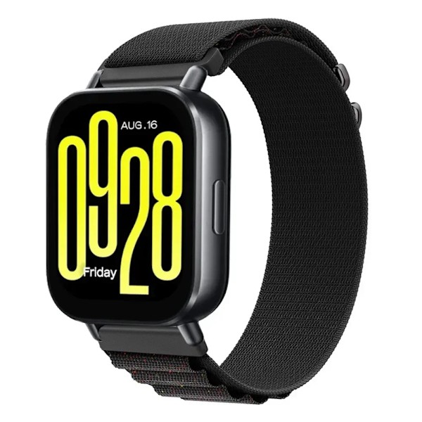 22mm 20mm Alpine Loop Armband för Redmi Watch 5 Lite Nylon Sport Andningsbart Armband Klockarmband Redmi Watch 5 Active Tillbehör Black shiny for width 20mm