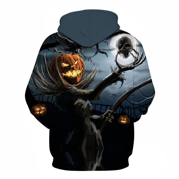 Lätt huvtröja 3D Ghost Print Lös långärmad Halloween-huvtopp för män cw136 6xl