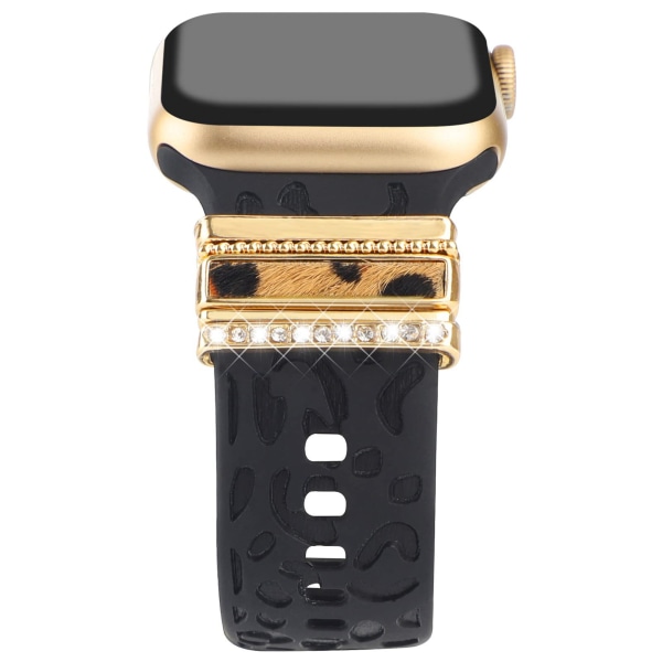 Dekorativa kärleksringar Slingor Silikonläderband Berlocker Smycken Ornament för Huawei Smart Watch Band golden leopard