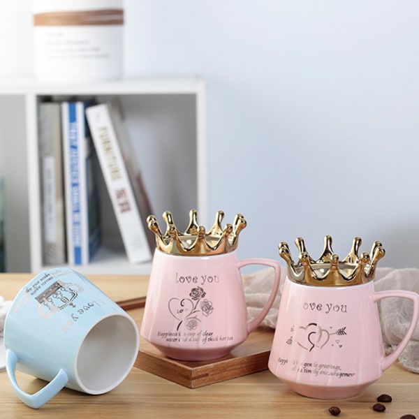 Drottning av allt mugg med kronlock Keramisk kaffekopp present till flickvän fru crown