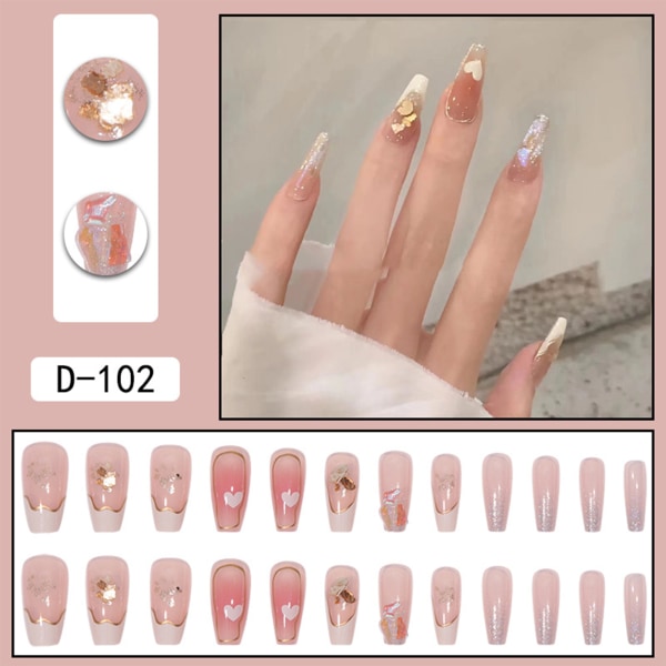 Flash Diamond långa falska naglar med slät och icke-kornig struktur för en trevlig DIY-nagelupplevelse glue models