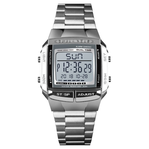 Elektronisk watch för män Vattentät bakgrundsbelysning LED Digital sportarmbandsur black