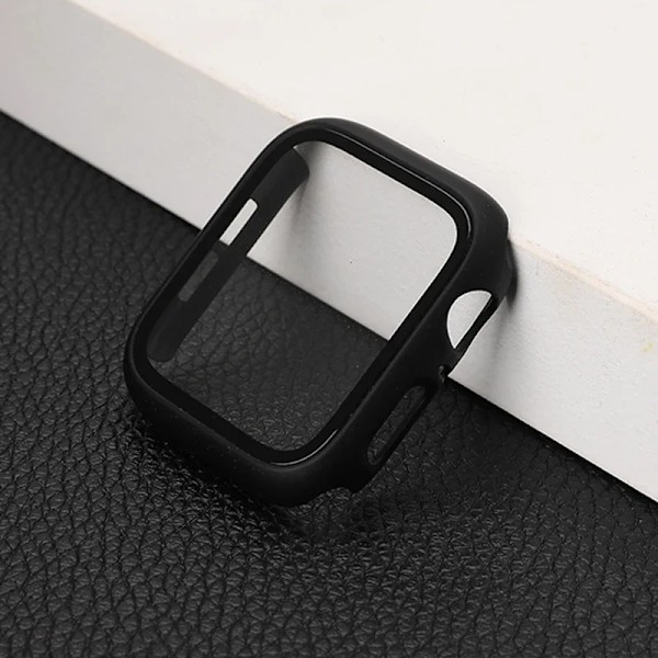 Starlight Skärmskydd för Apple Watch Fodral 44mm 45mm 41 40mm iWatch 6 SE 5 3 42mm 38mm Härdat Glas+Skydd 7 8 Ultra 49MM Dark green 38mm Series 123