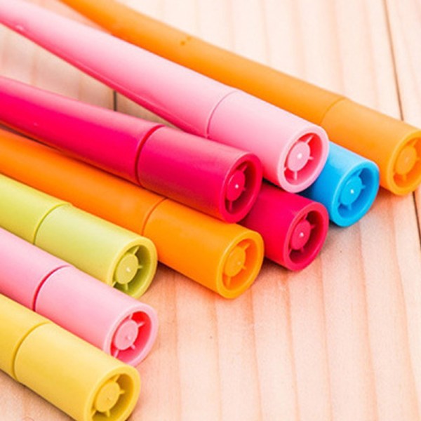 Tecknad gest kulspetspenna Multipurpose böjbar penna kreativt brevpapper random color