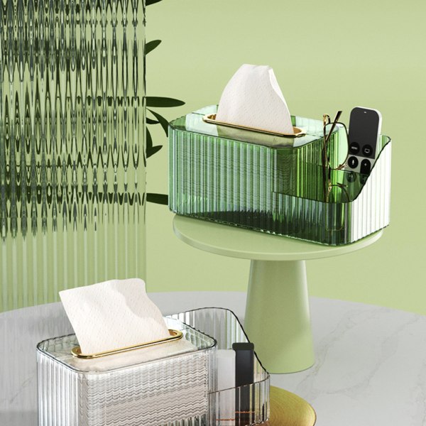 Genomskinlig mjukpapperslåda i nordisk stil rektangulär silkespappershållare Hushållsservetter Case för hemmet dark green