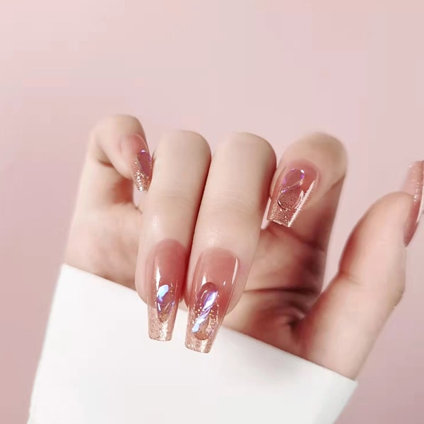 Falska naglar Färgglada konstgjorda cover falska naglar för brudbröllop glue models