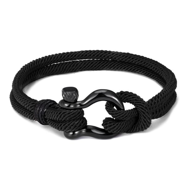 Rostfritt man band rep vävt armband fashionabla charm manliga handledsband smycken gåva black