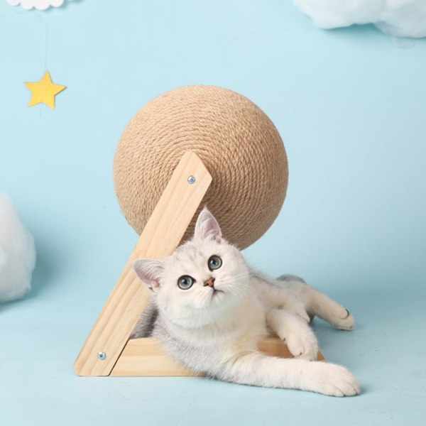 Cat Scratcher Toy Rädda dina möbler Slitstark Sisal Board Skrapande Roterbar Ball för Cat Kitten Ny l type m