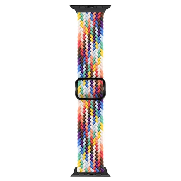 Flätat Loop-armband för Apple Watch Rem 46mm 44mm 40mm 45mm 41mm 42mm Ultra 49mm Elastiskt Armband IWatch Serie 10 9 8 7 6 SE 5 black white-W 42-44-45-49-S10-46mm